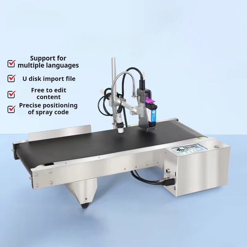 

SP130 Mini Desktop Automatic Expiration Date Printer Online Ink Jet Tin Can Plastic Bottle Expiry Date Printing Machine