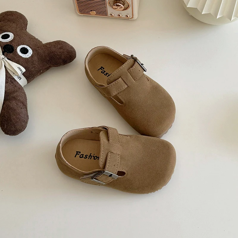 New Spring Fiats Shoes for Children Buckle Strap Daily Life Fashion Comfortable Pretty Versatile Good Quality UK Vintage Shoes