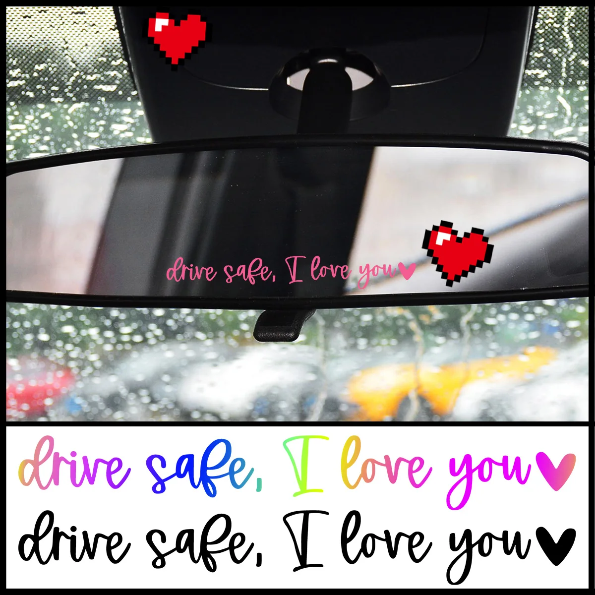 

2 компл. Drive Safe I Love You автомобильные наклейки водостойкие для зеркала заднего вида декор окна аксессуары для мотоциклов прочные виниловые наклейки