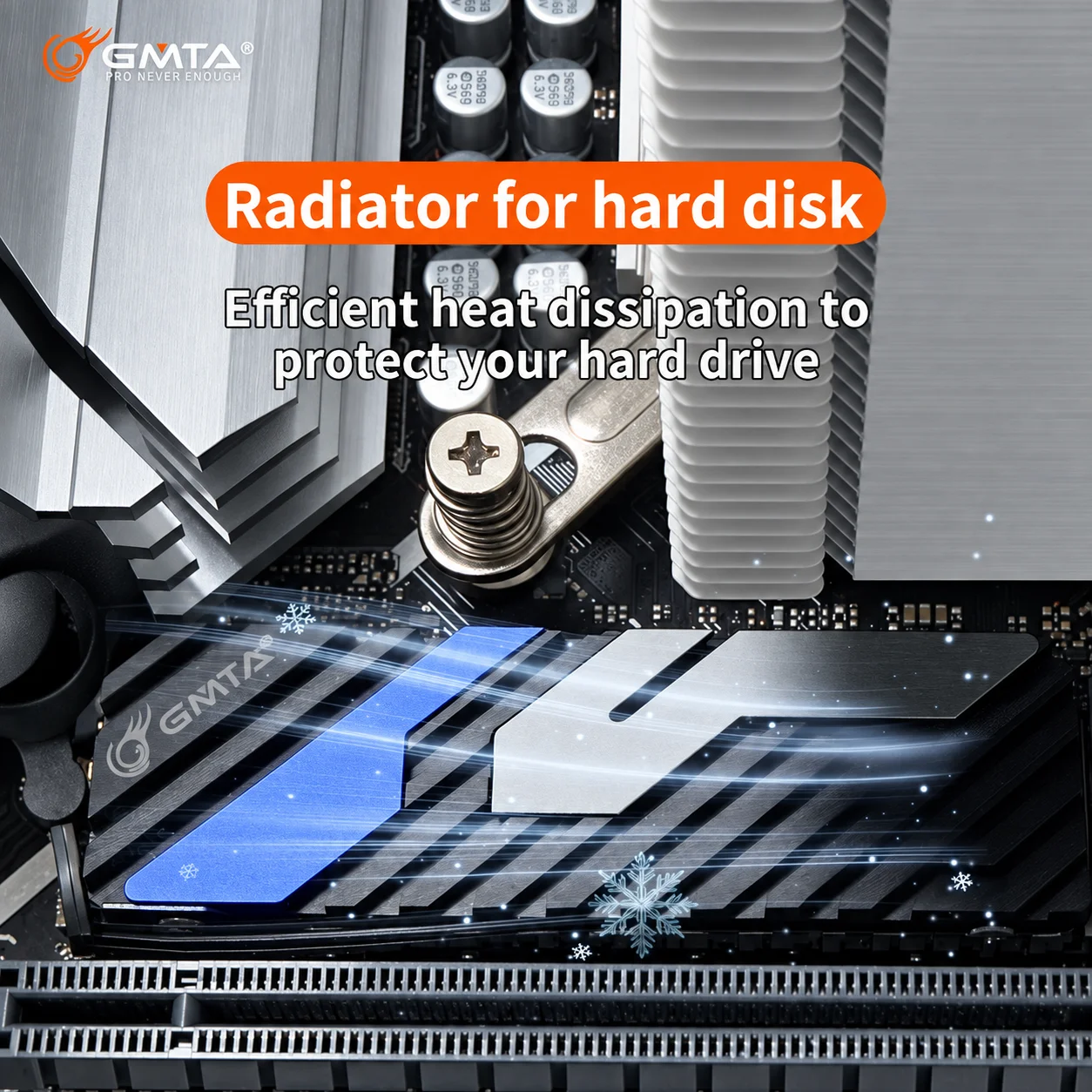 SR2501 M.2 NGFF NVME Aluminum Heatsink 2280 SSD Graphene Coating Heat Sink for PS5 PC SSD Cooler High Performance Radiator