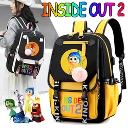 Inside Out 2 Backpacks with Usb Charging Port Joy Sadness Disgust Anxiety Teenage Girl School Bag Disney Large Capacity Rucksack