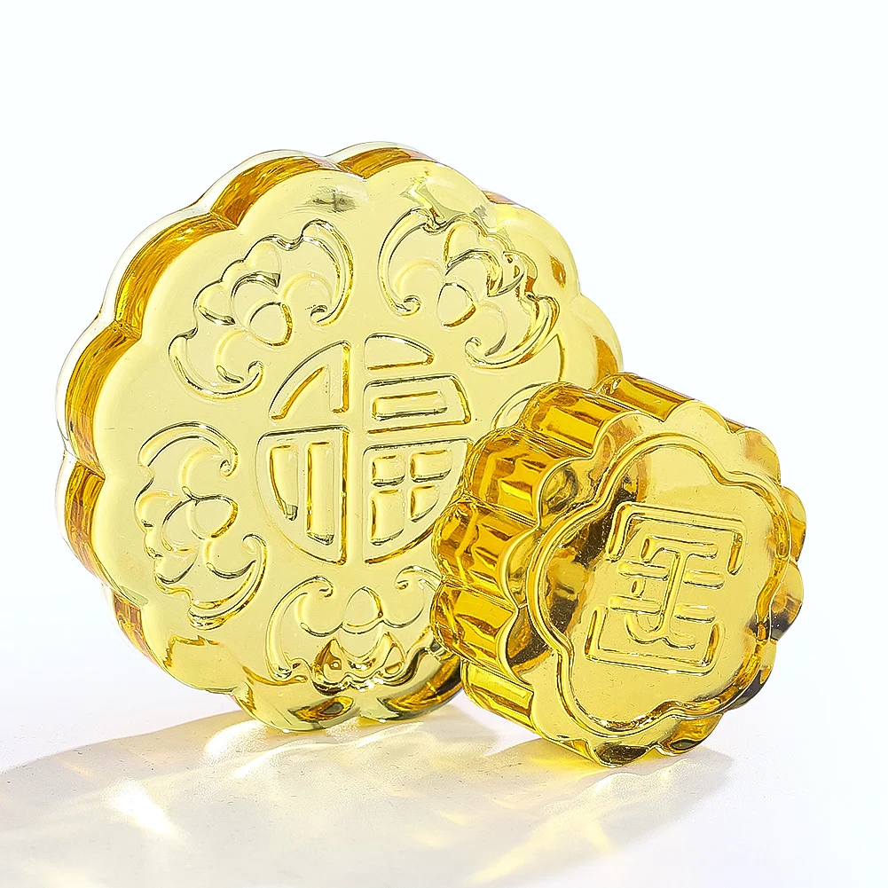 Citrine Mooncake Home Furnishing Chinese Holiday Gifts Moon Cake Figurines Souvenir Coins Living Room Decor Ornament Centerpiece