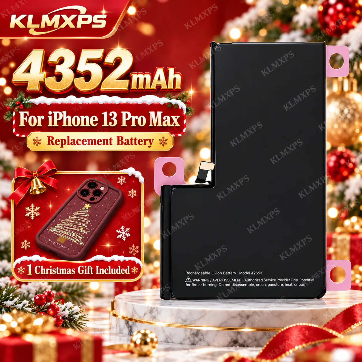 Replacement Battery for iPhone 13 Pro Max, 4352mAh Large Capacity Lithium Cell with Free Christmas Gift Factory Wholesale