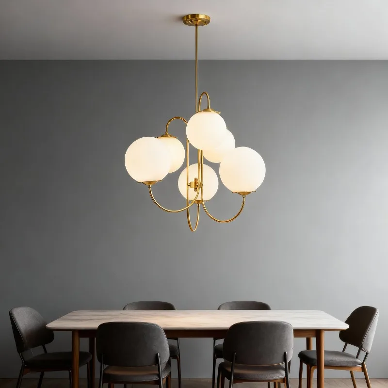 Nordic Glass Ball Pendant Light Creative Living Dining Room Bedroom Study Home Decoration Lamp Personality Magic Bean Chandelier