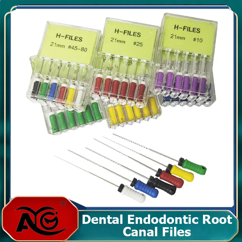 

10Pack AG Dental Hand Use K-Files/H-Files 21mm 25mm 31mm Stainless Steel Endodontic Root Canal Files Dentist Tools Dental Files