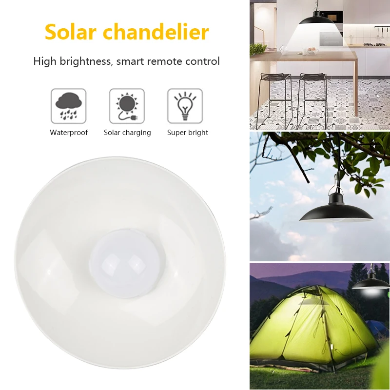 Solar Light Double Heads Tent Chandelier Solar Emergency Lamp Outdoor Indoor Waterproof Camping Terrace Garden Yard Home