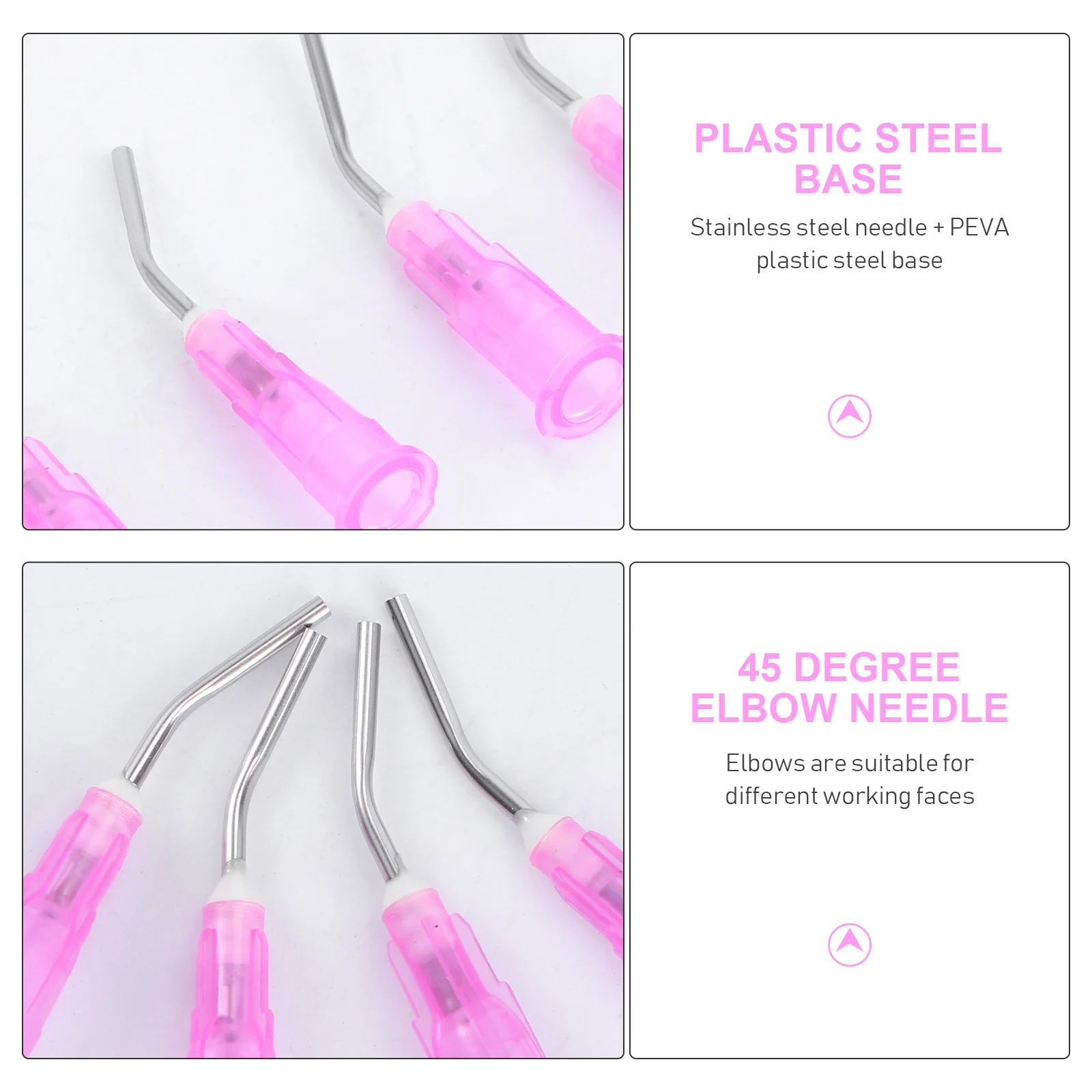 

100pcs Dental Bent Needle 1.2Mm Pink Lightweight Disposable For Oral Surgery Teeth Washing Pet Feeding Dental Clean Tool