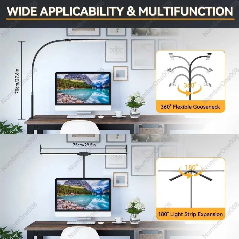 LED شاشة الكمبيوتر ضوء Led حماية العين الجدول مصباح القراءة ليلة ضوء ثلاثي الألوان يعتم لمبة مكتب للدراسة مكتب الرياضات الإلكترونية