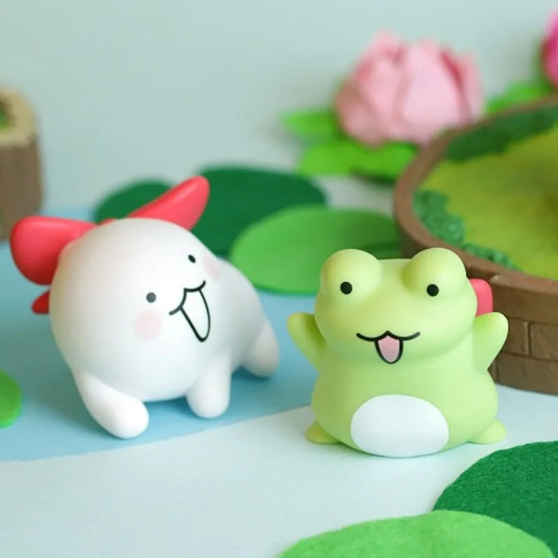 IKMSANG-figuras de acción de Dumplings y Rana, juguetes de Anime, serie de bolas de arroz glutinoso blanco, regalos para niños, muñecas coleccionables