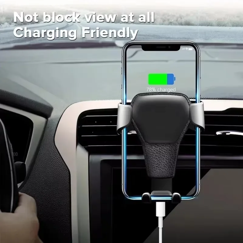 Universelle Handyhalterung mit automatischer Verriegelung, die an der Lüftungsöffnung des Autos befestigt wird, geeignet für iPhone und Samsung. – Detail 2