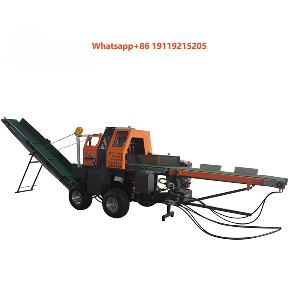 New 30T Commercial Electric Engine Powered Firewood Processor Log Splitter Machine