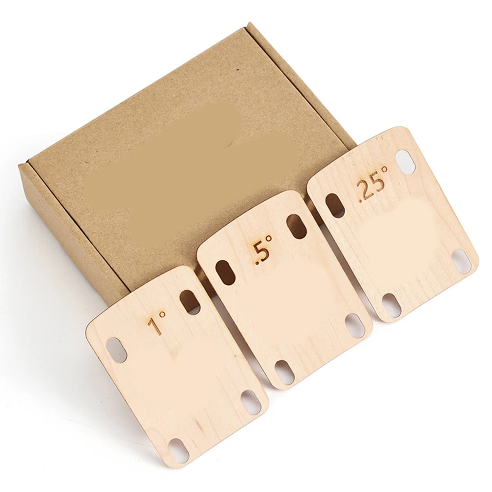 

3pcs Wooden Guitar Neck Shims Replacement Repair Plate Durable Sturdy Guitar Parts Bass Shims Angle Adjuster Joint Plate