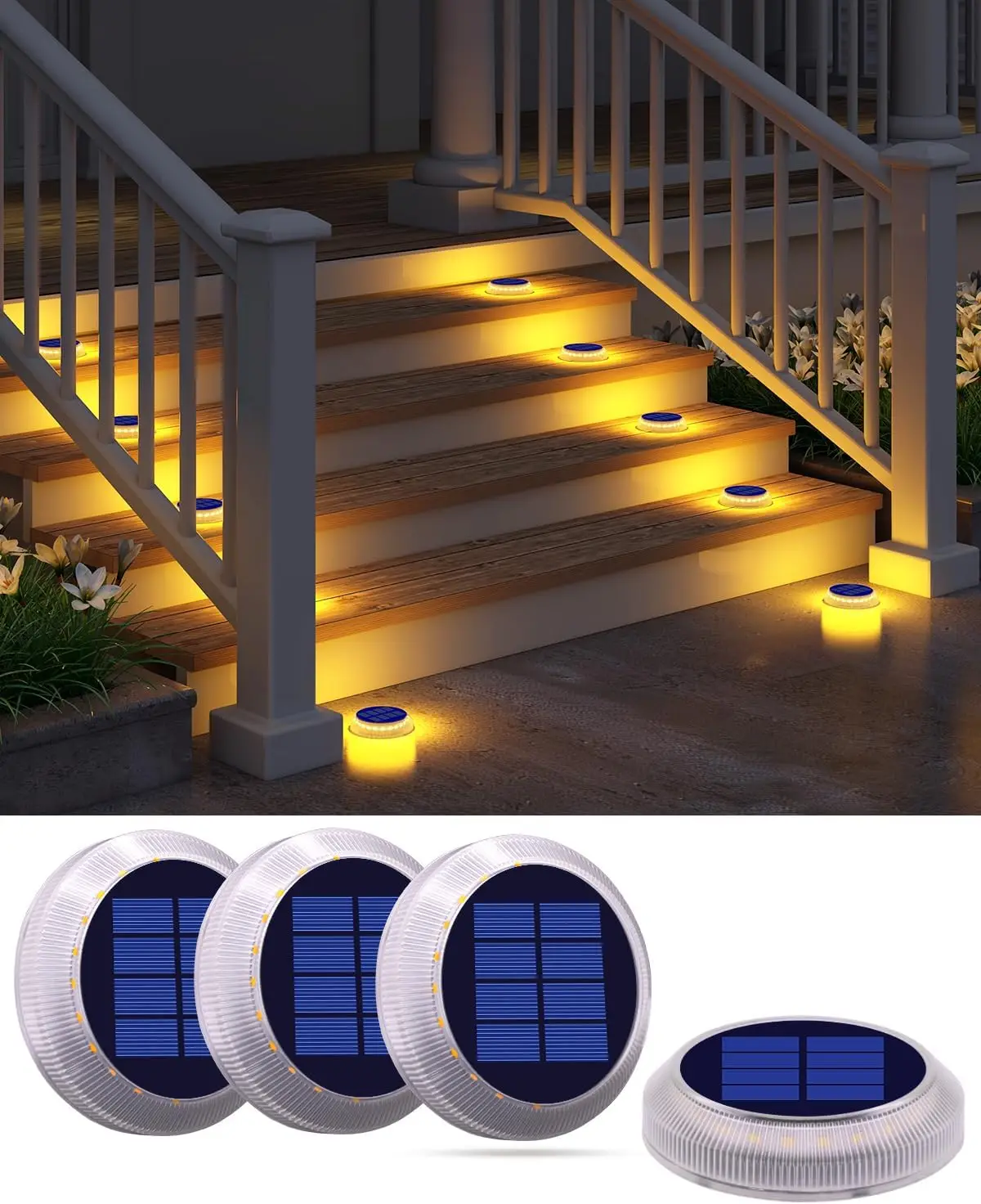 

LED Solar Step Lamp Path Stair Outdoor Garden Lights Waterproof Balcony Light Decoration For Patio Stair Fence Light
