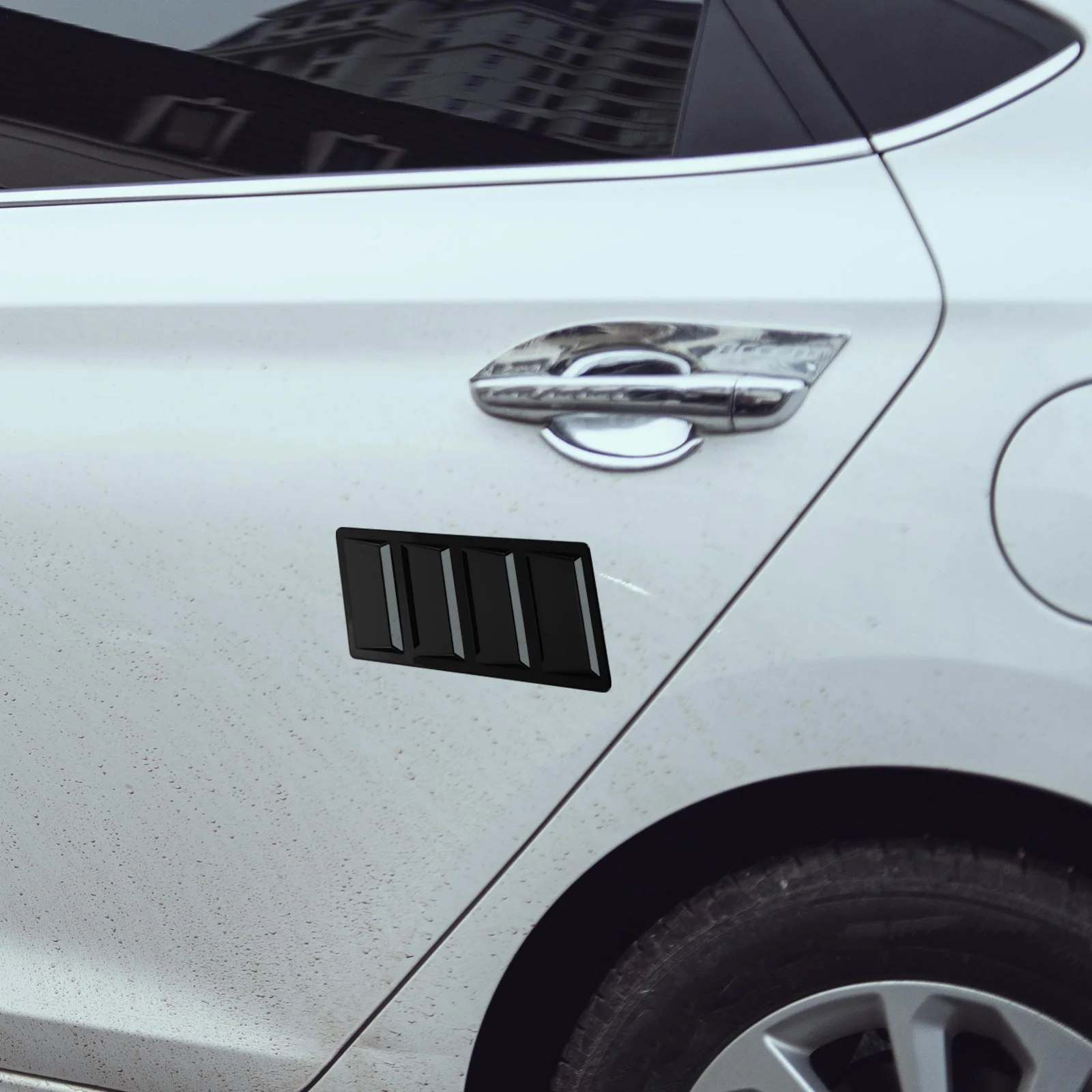 

2Pcs Realistic Shark Gill Decoration ABS Hood Vent Trim Cover Car Bonnet Air Intake Exterior Accessories