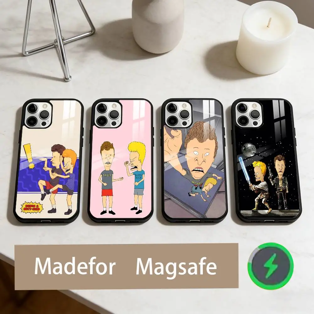 

B-Butthead A-And B-Beavis Phone Case For iPhone17,16,15,14,13,12,11 Plus,Pro Max Magnetic For Magsafe Wireless Charging