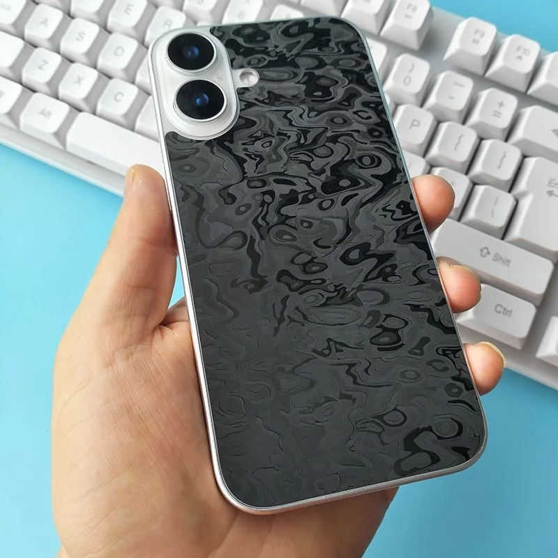 

2 шт. защитных пленок для iPhone 17, черные, с эффектом водной ряби, ультратонкие, противоскользящие, для Apple 15 Pro Max, мягкая пленка для iPhone 13