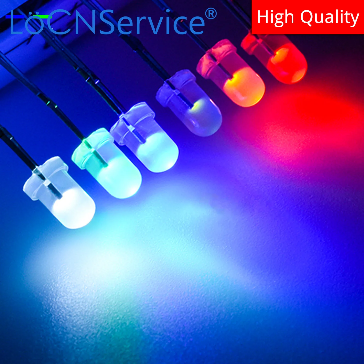 LoCNService 1000PCS Diffused 3mm F3 Red Blue Green White Yellow Pink DIP LED High quality bead light emitting diodes