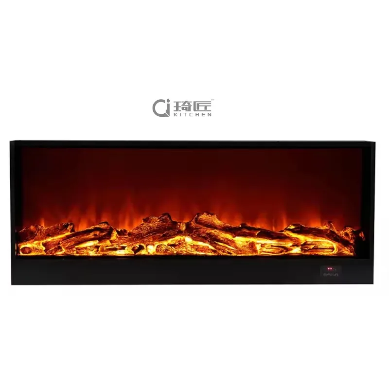 LED Heater Electric Fireplace 800mm Multimedia Bluetooth Music Model 2D Electric Fireplace Simulation Flame Fireplace