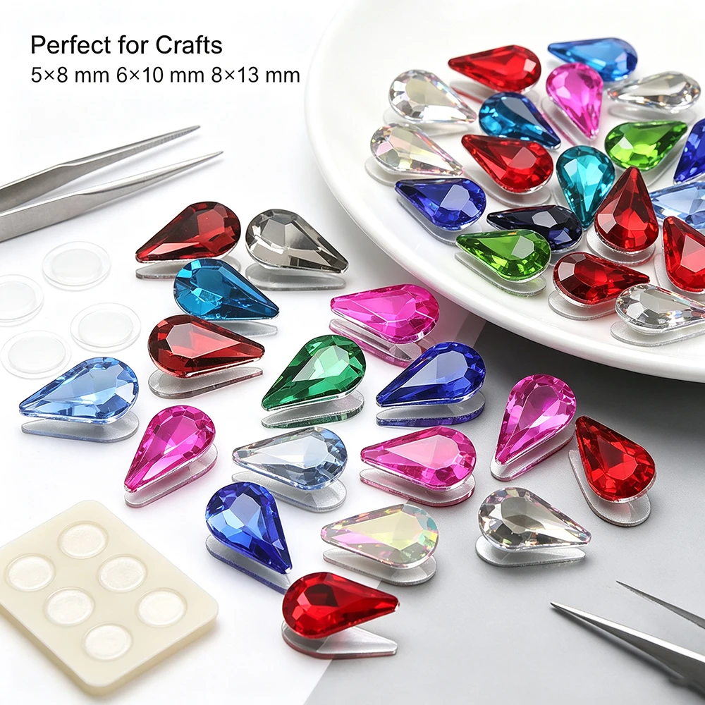 8x13mm Claw Sewing Rhinestones Stones Sew On Crystals Glass Beads Silver Base Stones Stass Trim Sewing Accessories Craft Gems