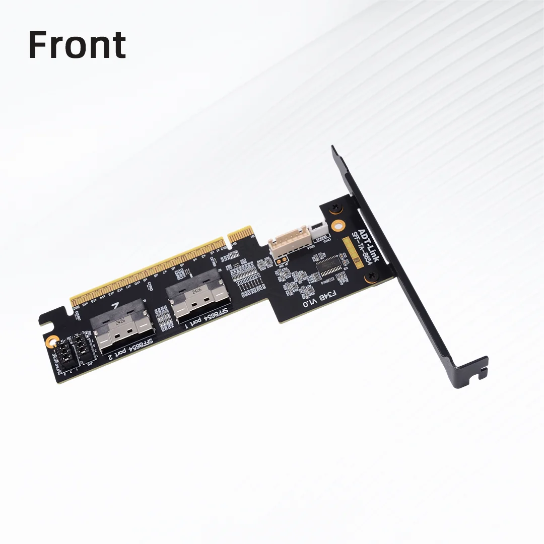 ADT-Link PCIe 4.0 x16 to x16 Extension Cable Card One to One Gen4 256Gbps Graphics Card Adapter for SFF-8654 U.2 Hard Drive