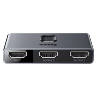 Baseus two-way switch splitter switch HDMI - 2x HDMI 4K / 30 Hz Gray (CAHUB-BC0G)