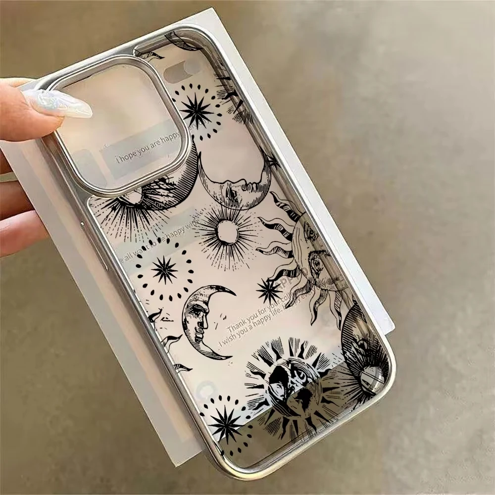 Sun Stars and Moon Art Design Phone Case For iPhone 17 Air 16e 16 Pro Max 15 14 Plus 13 12 11 Shockproof Silicone Back Cover view 3