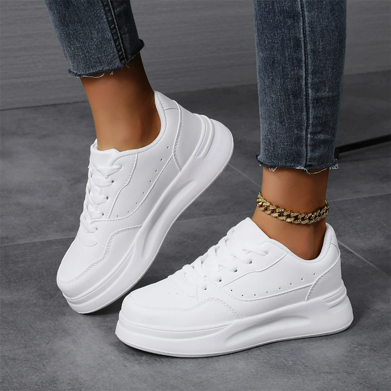 Men's Thick-Sole Lace-Up Casual Sneakers, Men's Casual Everyday Walking Shoes, Men's Non Slip Outdoor Robust Footwea