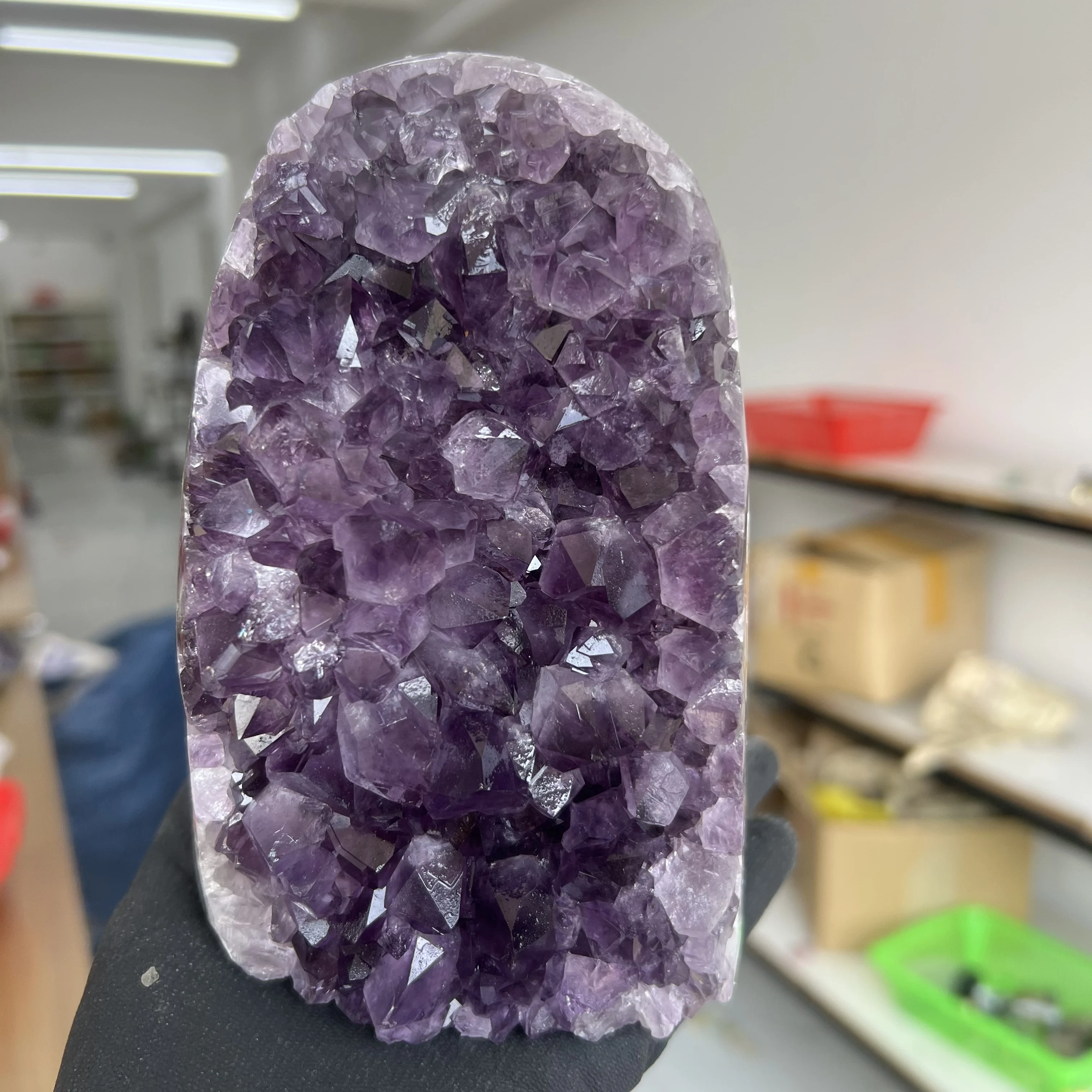 2058g 15.5cm Natural Uruguay Dream Amethyst Quartz Crystal Cluster stand