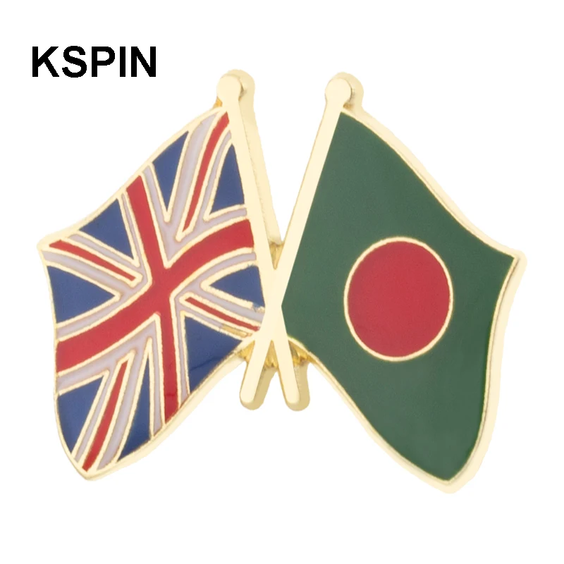 UK & Bangladesh Flag Laple Pin Badge Brooch