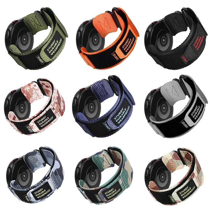 

Нейлоновый ремешок 22 мм 20 мм для Samsung Galaxy Watch 6 Classic 43 47 мм 6 5 4, камуфляжный браслет-петля для Huawei Watch GT4 3 4Pro Band