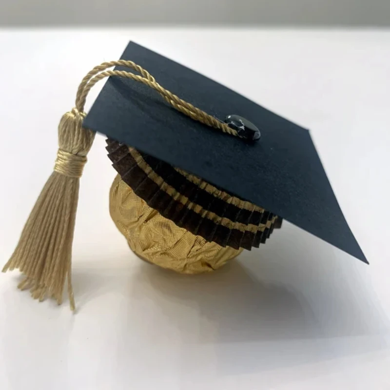 Graduation 2024 20pcs Bachelor's Hat Chocolate Hat Graduation Supplies Ferrero Rocher Cute Grad Favor High School Congrats Grad