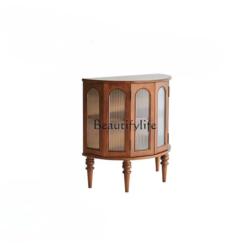 

Retro Solid Wood Entrance Cabinet Nordic Minimalist Foyer Curio Cabinet living room decoration