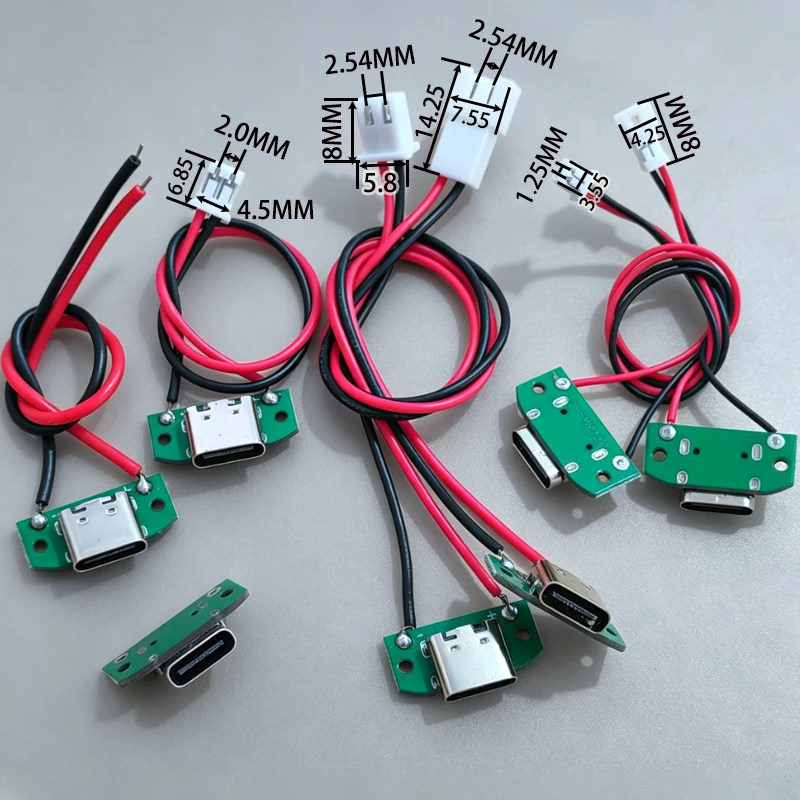 Cltgxdd 1 Stück USB-Typ-C-Buchsenadapterplatine 16P, nur zum Laden von 5V 3A, mit PH1.25/2.0/2.54mm Anschlusskabel für DIY-Lademodul – Detail 6