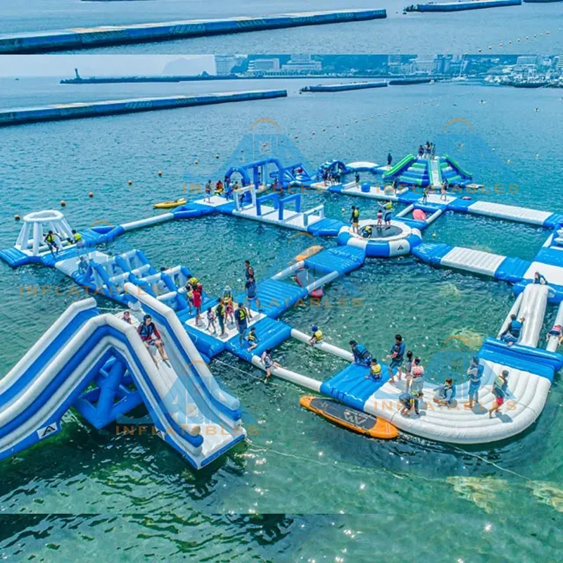 Outdoor Floating Water Park Equipment Giant Commercial Inflatable Amusement Water Park For Adult