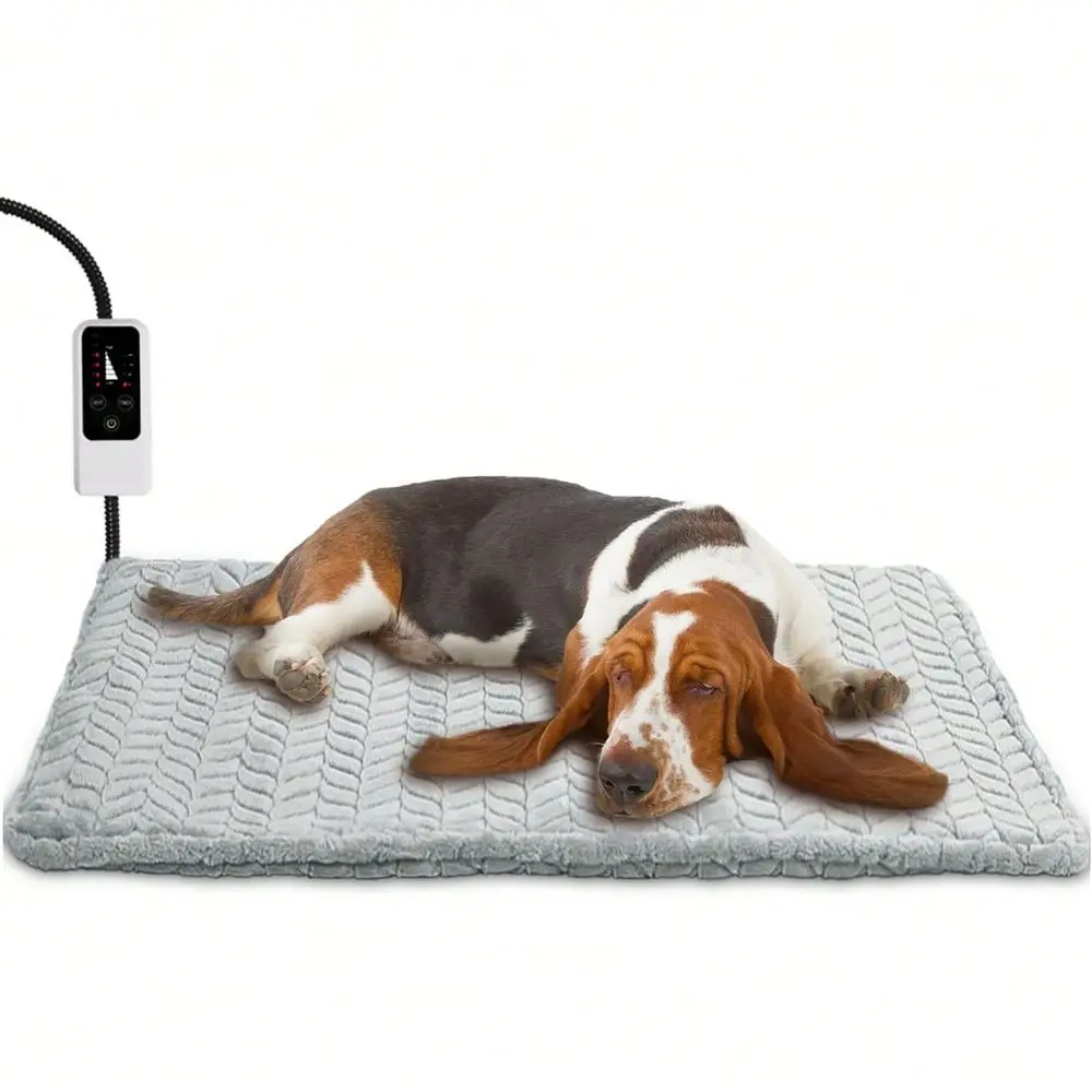 

Pet Portable Heating Pad, Adjustable Temperature Dog Cat Heating Pad With Timer,Heated Dog Bed With Chew Resistant Cord, Auto P