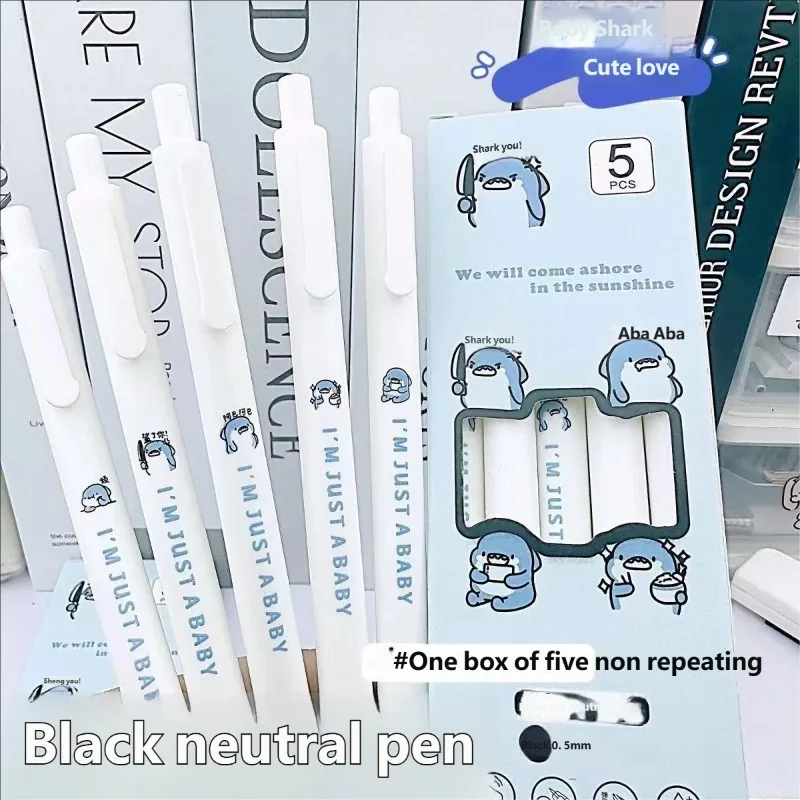 

Limited Edition Shark Baby Press-to-write Pen Ins High-value Appearance Student Cute and Adorable Fast-drying 0.5mmBlack Gel Pen