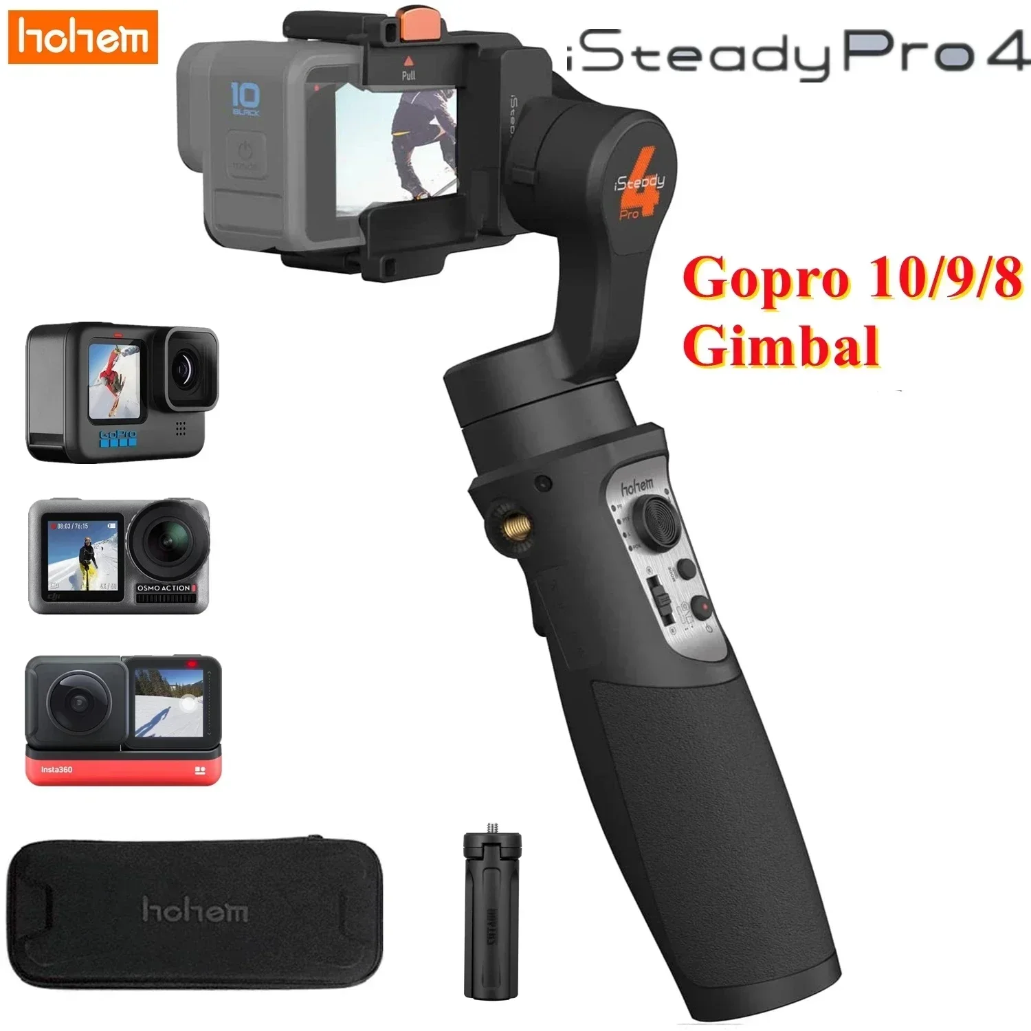 3-Axis Action Camera Gimbal Stabilizer for Sport 10/9/8/7 Insta360 One R DJI OSMO Action Camera Gimbal Hohem Pro 4/Pro 3