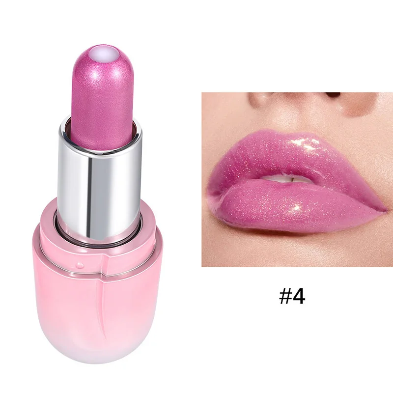 Batom com glitter geléia, diamante, brilhante, hidratante, brilho labial sólido, duradouro, copo antiaderente, pérola, bálsamo labial sexy, maquiagem nova