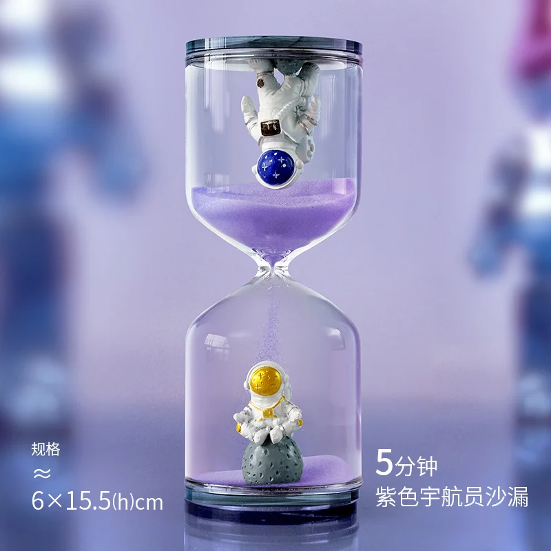 Creative Astronaut Hourglass Desktop Decoration Timer Clock Decompression Children's Gift Home Spaceman Sculpture Education Toy