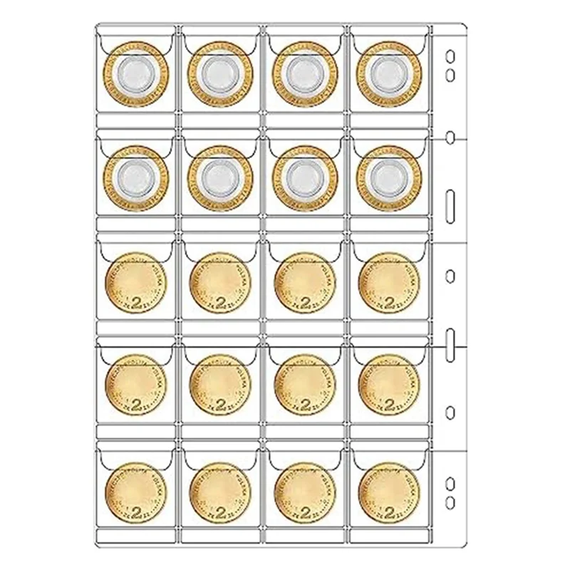 Highly Recommended-30 Pocket Coin Collecting Pages With 9 Holes For Coin Album Collecting Sleeves For Most Coin Stamp Badges Etc