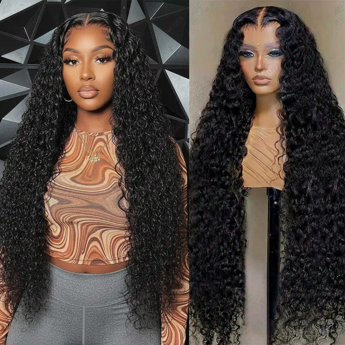 

30 40 дюймов Глубокая волна Парик натурального цвета 13X6 Hd Парики фронтальной части шнурка 13X4 Кружевные передние вьющиеся парики 200 Плотность 100% человеческие волосы