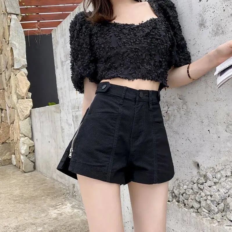 

Women's 2026 New Summer Denim Shorts High Waist Versatile A-Line Shorts Loose Slim-Fit Wide-Leg Hot Pants