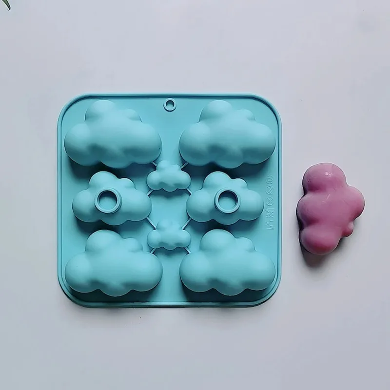 8 Cavities Cartoon Cloud Silicone Soap Mold DIY Candle Resin Plaster Making Set Chocolate Biscuit Cake Ice Mould Decor Gift Home