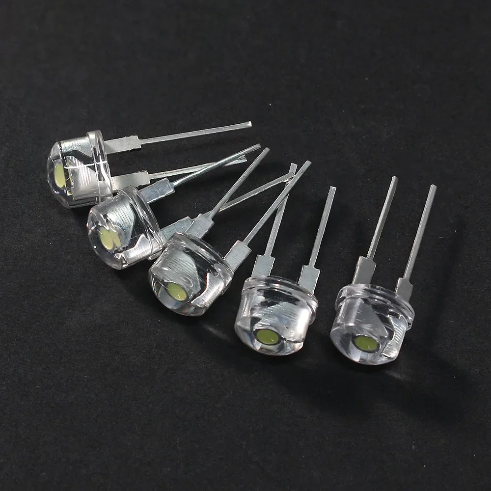 20PCS Straw Hat LED Diode 8MM Warm White 0.5W White 0.3W 0.5W 0.75W Blue Green Red Yellow Led Lights Diod F8