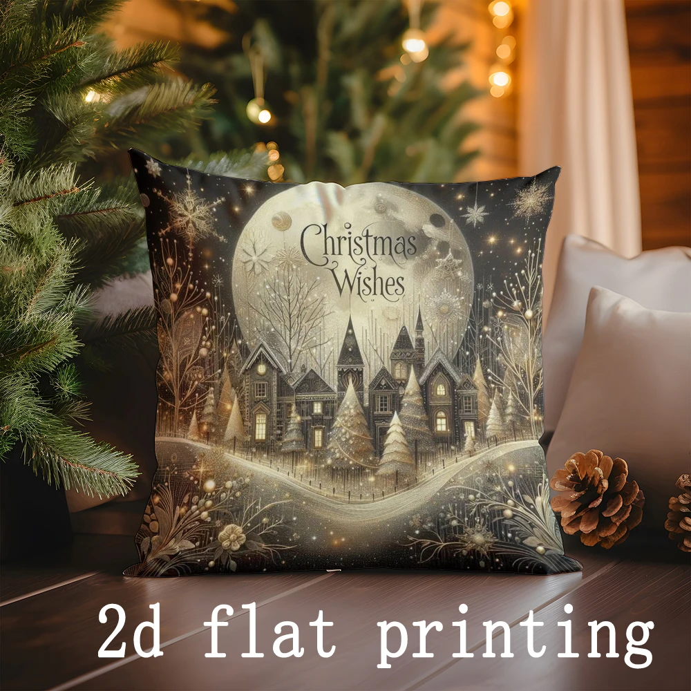 ديكور المنزل عيد الميلاد تحت عنوان وسادة يغطي مع تصاميم احتفالية نمط غطاء الوسادة مناسبة ل أريكة غرفة نوم غطاء وسادة السيارة #5