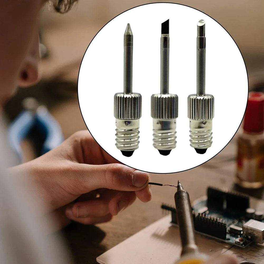 1set Soldering Iron Tip With E10 Interface Suitable For General Welding Applications Spot Wire And Drag Welding Wire Tinning