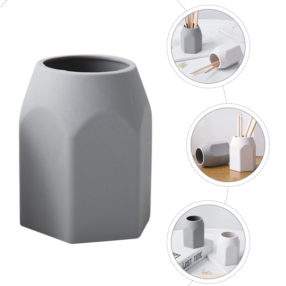 

Multi-Purpose Silicone Pen Cup Desk Organizer Holder for Stationery Cosmetics Brushes Office Desktop Sundries Storage Solution