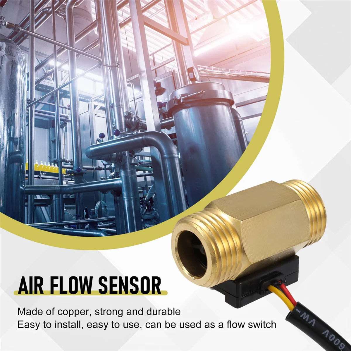 1 pezzo del Yf-B1 sensore di flusso d'acqua della turbina G1 / 2 pollici ottone elettromagnetico interruttore Hall In linea filettatura maschio 1-25 L/Min