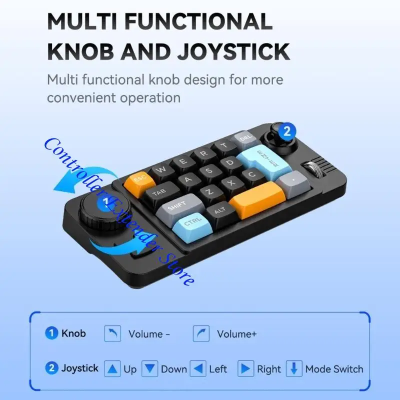 

N84B Double Scroll Wheel Mechanical Keyboard 19 Mini Keypad Color Backlits Programmable Joystick Hot Swappable Switches