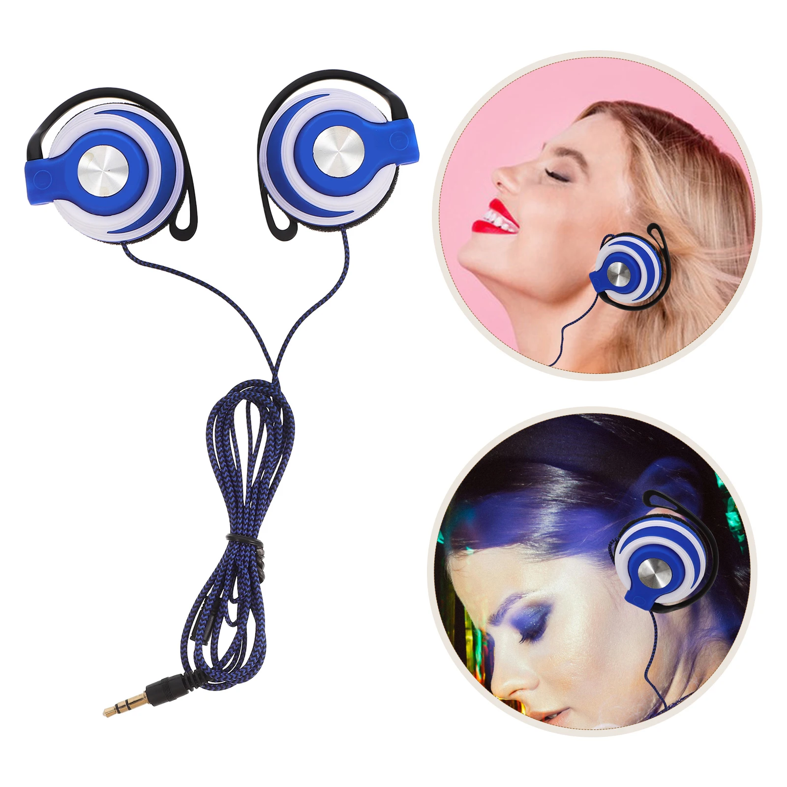 

Sporty Ear Hook Headphones 3.5Mm Stereo Earbuds Comfortable Ear Pads Durable Cable Surround Sound Compatible With Phone Computer